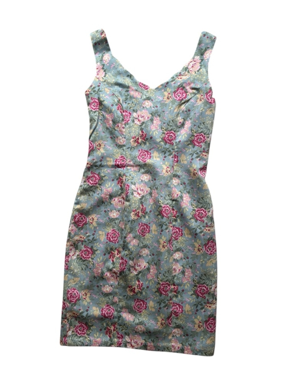 Laura Ashley Women's Vintage Green Floral Sleeveless Dress Size 6